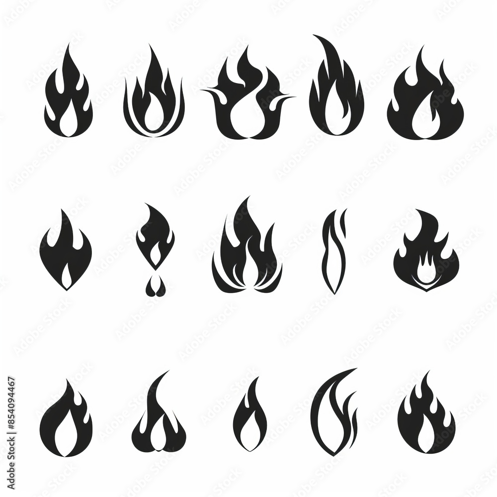 Fire icon, flame bonfire sign, campfire symbol, burn graphic element, fire emblem, grill pictogram Fire icon, flame bonfire sign, campfire symbol, burn graphic element, fire emblem, grill pictogram