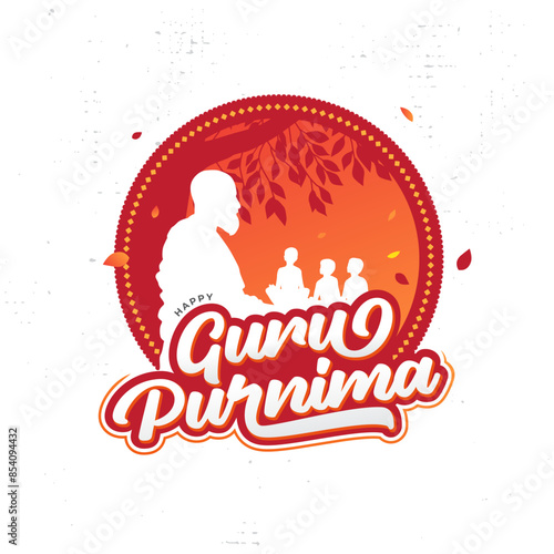 Happy Guru Purnima Vector Post Template Design Illustration