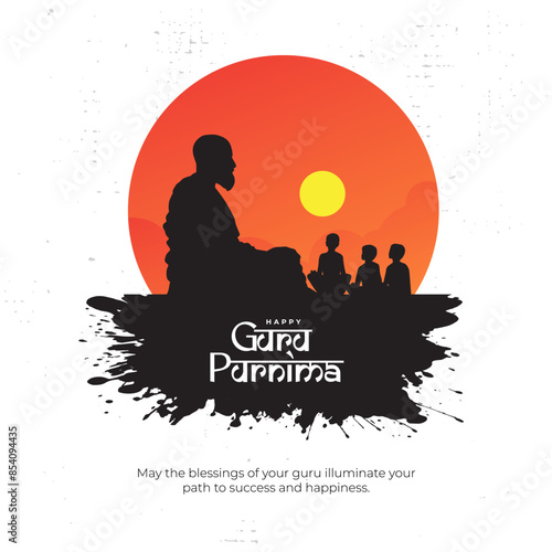 Happy Guru Purnima Vector Post Template Design Illustration