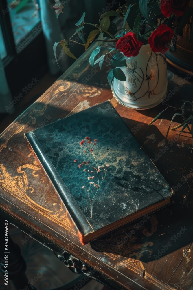 A closed book sitting on top of a wooden table, suitable for education, research or decoration A closed book sitting on top of a wooden table, suitable for education, research or decoration