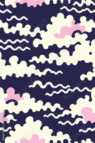 A collection of backgrounds with cloud patterns in a modern style. These vibrant and richly colored designs create unique and eye-catching compositions. Perfect for adding text and creating stylish vi