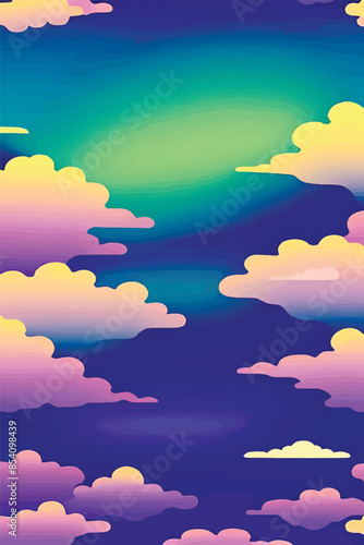 A collection of backgrounds with cloud patterns in a modern style. These vibrant and richly colored designs create unique and eye-catching compositions. Perfect for adding text and creating stylish vi