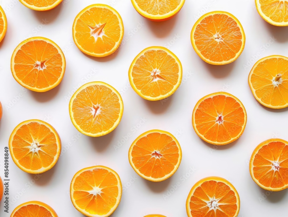 Fresh Orange on a white background, top view Fresh Orange on a white background, top view
