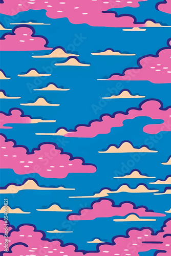 A collection of backgrounds with cloud patterns in a modern style. These vibrant and richly colored designs create unique and eye-catching compositions. Perfect for adding text and creating stylish vi