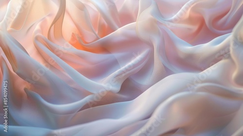 Abstract closeups of chiffon, highlighting its light and airy quality with gentle folds