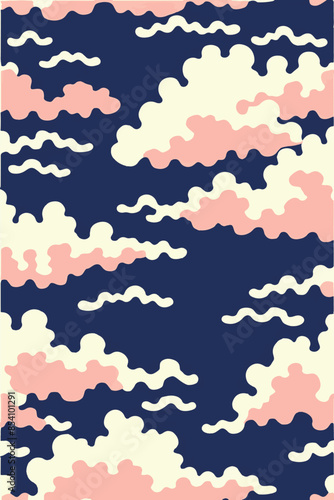 A collection of backgrounds with cloud patterns in a modern style. These vibrant and richly colored designs create unique and eye-catching compositions. Perfect for adding text and creating stylish vi