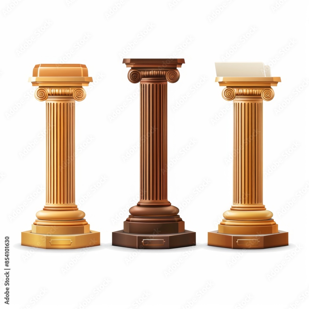 Fototapeta premium Speech stand icon, podium and microphone in conference room, speaker tribune, lecture stand