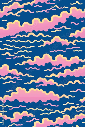 A collection of backgrounds with cloud patterns in a modern style. These vibrant and richly colored designs create unique and eye-catching compositions. Perfect for adding text and creating stylish vi