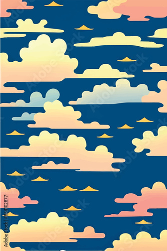 A collection of backgrounds with cloud patterns in a modern style. These vibrant and richly colored designs create unique and eye-catching compositions. Perfect for adding text and creating stylish vi