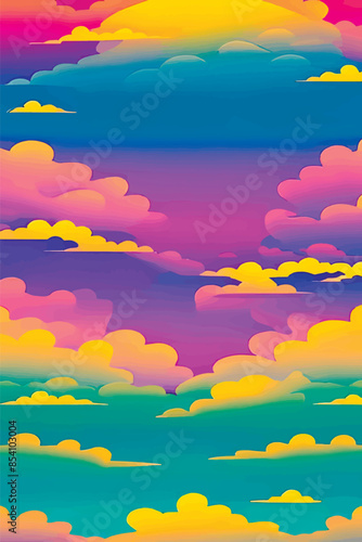 A collection of backgrounds with cloud patterns in a modern style. These vibrant and richly colored designs create unique and eye-catching compositions. Perfect for adding text and creating stylish vi