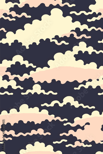 A collection of backgrounds with cloud patterns in a modern style. These vibrant and richly colored designs create unique and eye-catching compositions. Perfect for adding text and creating stylish vi
