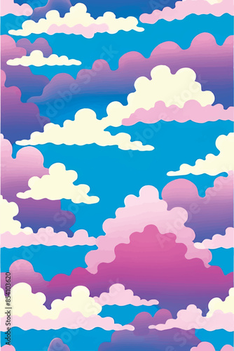 A collection of backgrounds with cloud patterns in a modern style. These vibrant and richly colored designs create unique and eye-catching compositions. Perfect for adding text and creating stylish vi