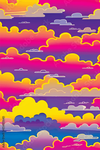 A collection of backgrounds with cloud patterns in a modern style. These vibrant and richly colored designs create unique and eye-catching compositions. Perfect for adding text and creating stylish vi