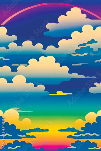 A collection of backgrounds with cloud patterns in a modern style. These vibrant and richly colored designs create unique and eye-catching compositions. Perfect for adding text and creating stylish vi