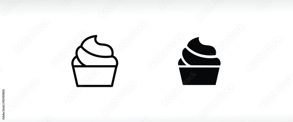 cream cupcake muffin icon illustration confectionery icon button, vector, sign, symbol, logo, illustration, editable stroke, flat design style isolated on white Sweet food cream cupcake muffin icon illustration confectionery icon button, vector, sign, symbol, logo, illustration, editable stroke, flat design style isolated on white Sweet food