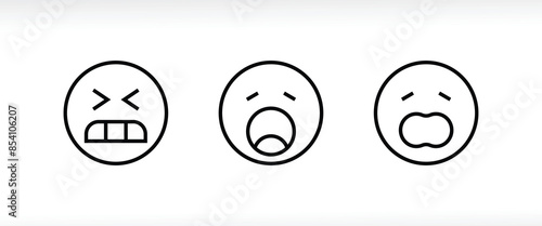 Irritated angry mad emoji, angry  reaction symbol, Furious  icons button, vector, sign, symbol, logo, illustration, editable stroke, design style isolated on white linear pictogram