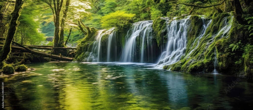 Waterfall in a Lush Green Forest Waterfall in a Lush Green Forest