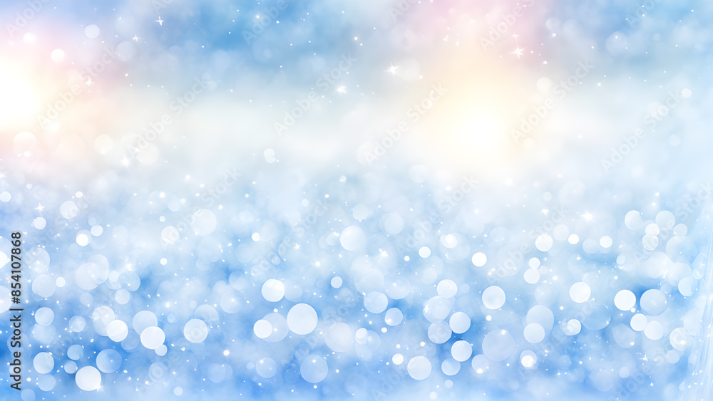 Abstract winter background with bokeh lights and snowflakes. Abstract winter background with bokeh lights and snowflakes.