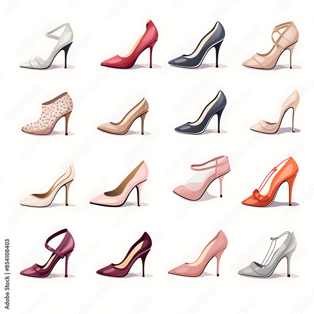 set of female shoes set of female shoes