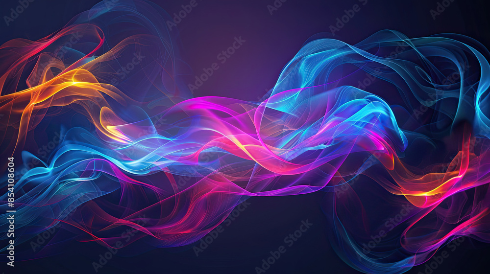 Abstract colorful smoke neon light isolated on black background Abstract colorful smoke neon light isolated on black background