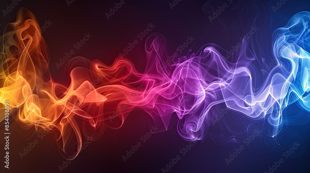 Abstract colorful smoke neon light isolated on black background Abstract colorful smoke neon light isolated on black background