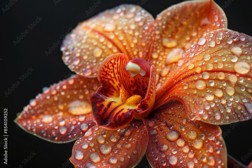 Close-up of a Dew-Kissed Orchid Close-up of a Dew-Kissed Orchid