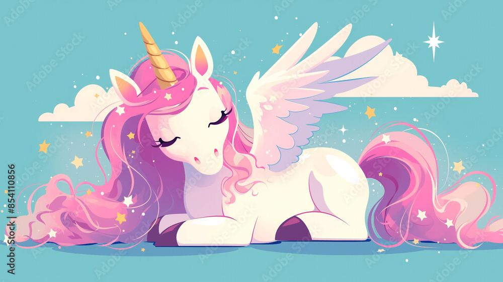 Obraz premium cartoon unicorn