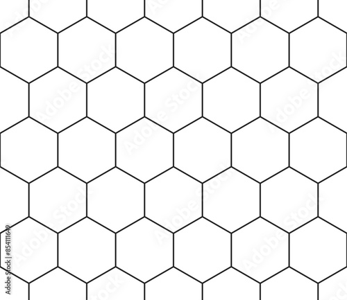 Vector seamless pattern. Simple hexagon grid. Large hexagon shapes. Seamless tileable vector illustration.