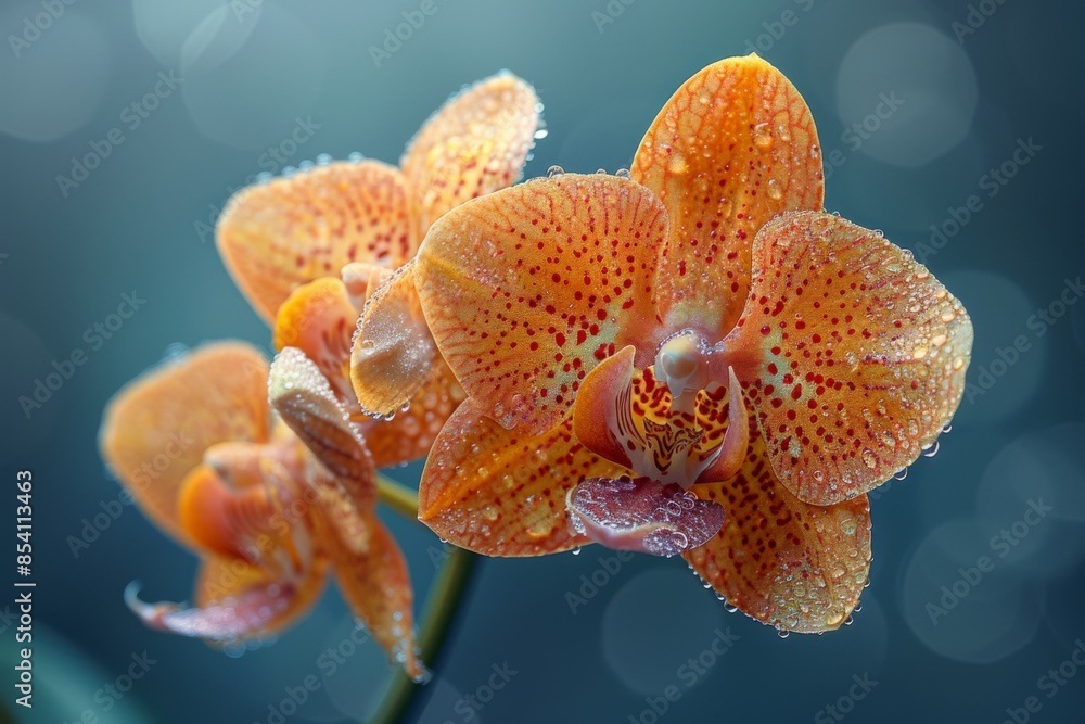 Orange Orchid with Water Droplets Orange Orchid with Water Droplets