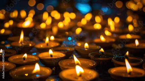 Wallpaper Mural Beautifully Illuminated Diwali Lamps Background for the Hindu Festival Torontodigital.ca