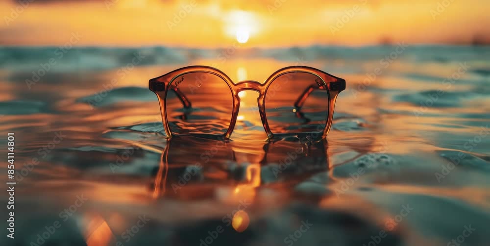 custom made wallpaper toronto digitalSunglasses floating in water at sunset