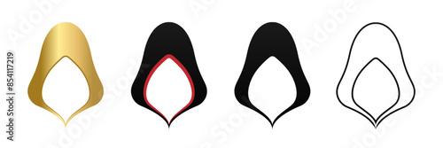 Hood and headdress concealing identity set
