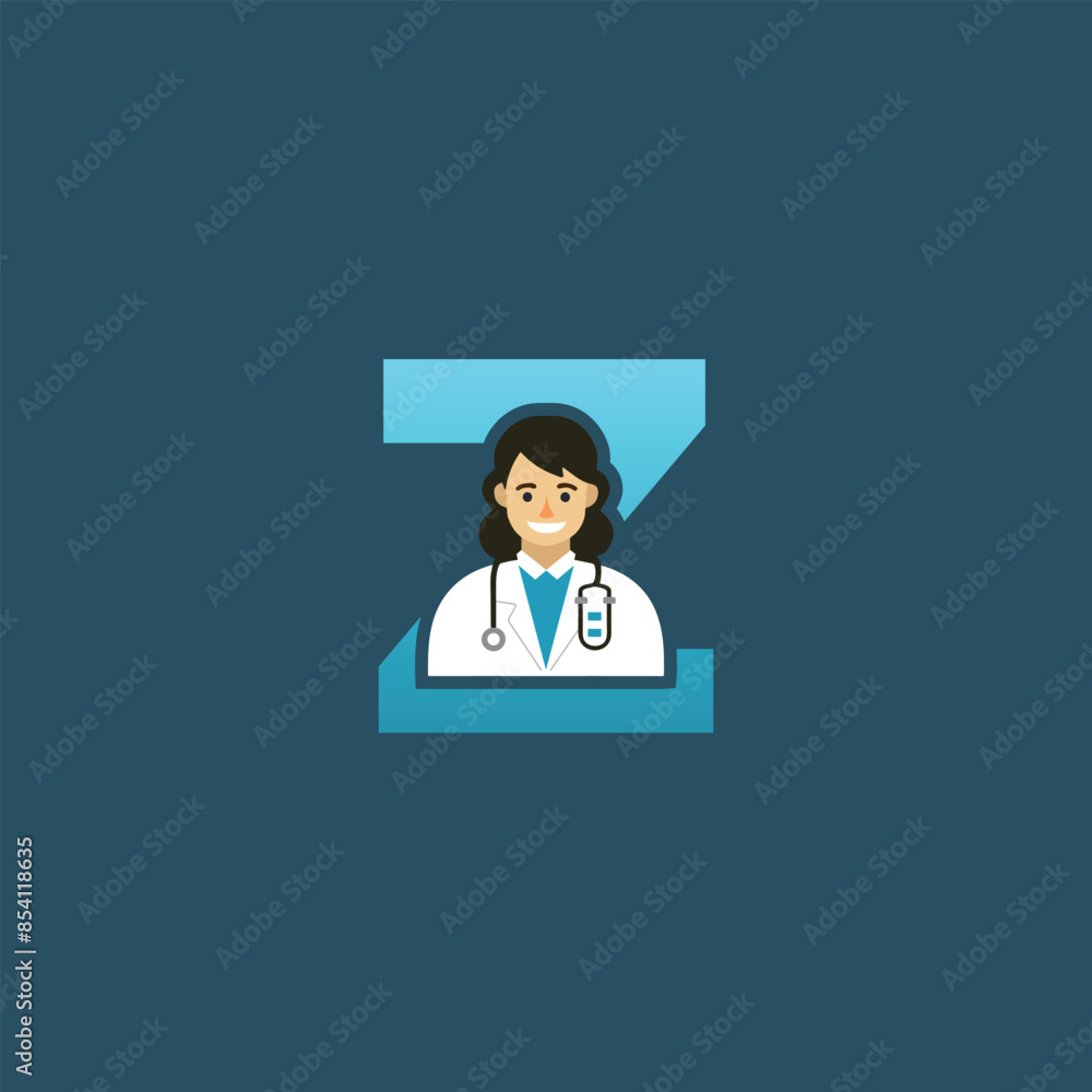 Initial Letter Z Doctor icon Logo Design Vector Graphic Emblem Illustration. Initial Letter Z Doctor icon Logo Design Vector Graphic Emblem Illustration.