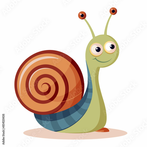 Bring joy and color to a child's room with a vector illustration of a snail with a colorful shell.

