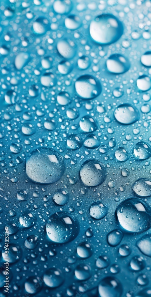 Water Droplets on Blue Background for Mobile Phone Wallpaper Generative AI Water Droplets on Blue Background for Mobile Phone Wallpaper Generative AI