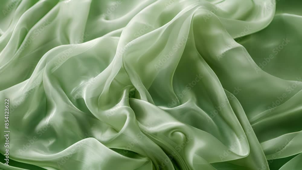 A closeup of pale green silk chiffon shows the lightcatching sheen and airy texture of the fabric. A closeup of pale green silk chiffon shows the lightcatching sheen and airy texture of the fabric.