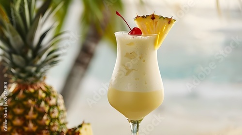 A glass of pia colada photo