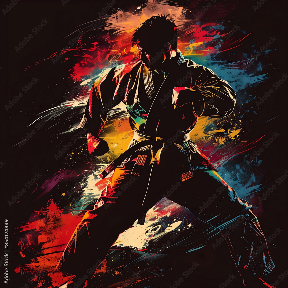 Karate warrior created with Generative AI technology