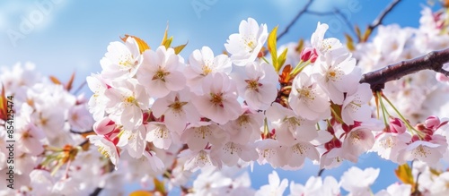 Cherry Blossom Branch in Spring Bloom © Muhammad