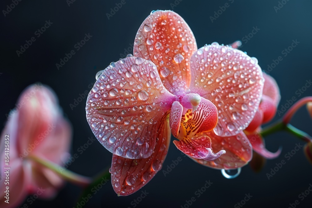 Orchid Flower Covered in Dew Drops Orchid Flower Covered in Dew Drops