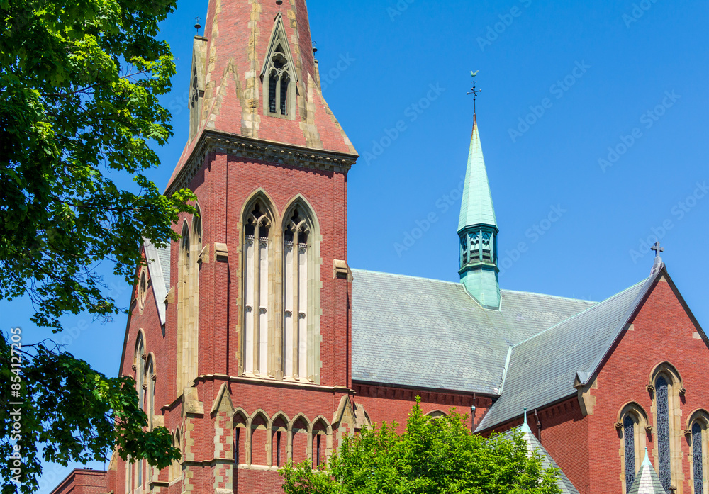 Fototapeta premium Gothic revival architecture of Church of the Advent in Boston, Massachusetts, USA