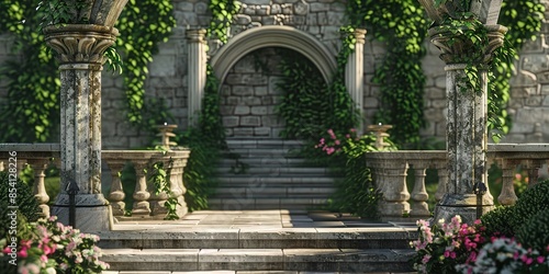 stone wedding altar for an outdoor wedding