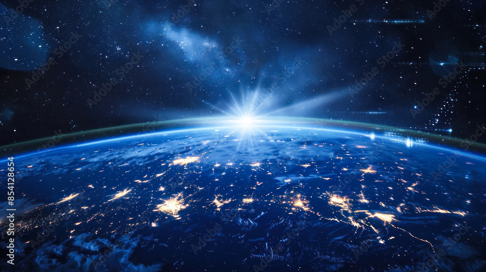 Obraz premium Global communication network concept over Earth