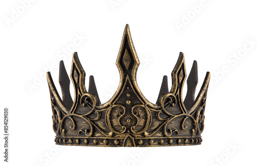 Ancient king or queen crown isolated on white background with clipping path