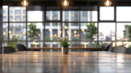 Wallpaper Mural Blurred background of a contemporary office space with wide windows and attractive lighting Torontodigital.ca