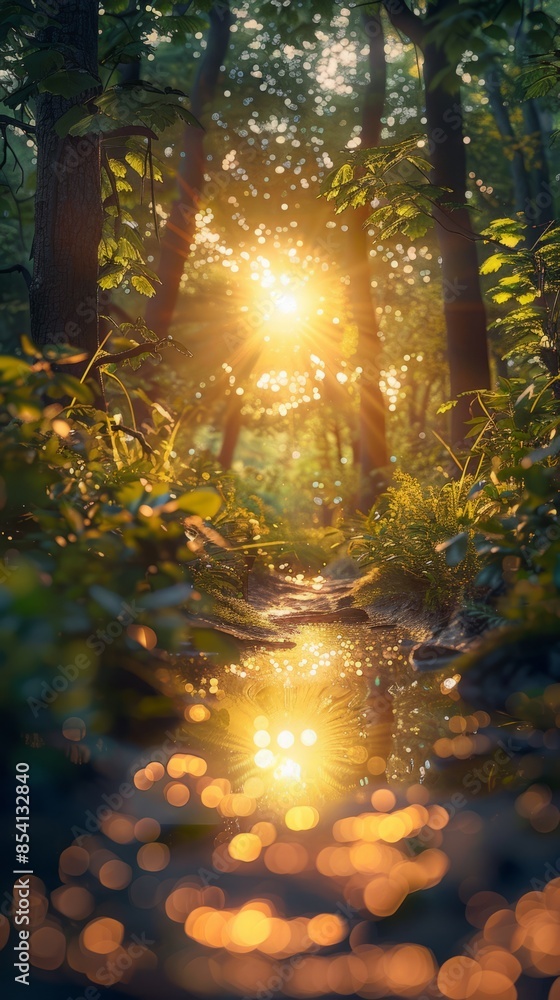 sunset in the forest sunset in the forest