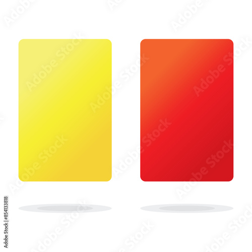 Yellow and red cards. Penalty cards, means of warning, reprimanding or penalising a player, coach or team official. Referee yellow and red cards for sport, football, basketball, soccer competitions. 