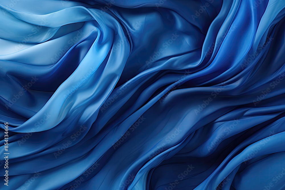 Obraz premium Elegant blue fabric draped in soft folds.