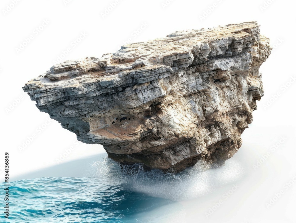 Fototapeta premium Majestic Sea Cliff with Crashing Waves. Generative ai