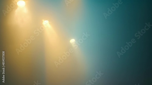 Defocused spotlights swirling through the fogfilled atmosphere. photo